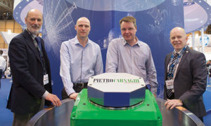 Photographed after placing the order for the Pietro Carnaghi Flexturn 25 W, left to right:  Mario Ottolenghi, sales manager for Pietro Carnaghi, Phil Westgarth and Jonathan Lamb of BEL Engineering and Stewart Cousins, UK sales and marketing director for the Engineering Technology Group