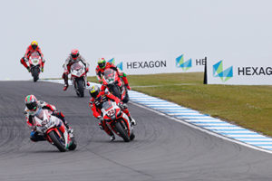 Action from round 7 of the Motul FIM World Superbike Championship at Donington Park